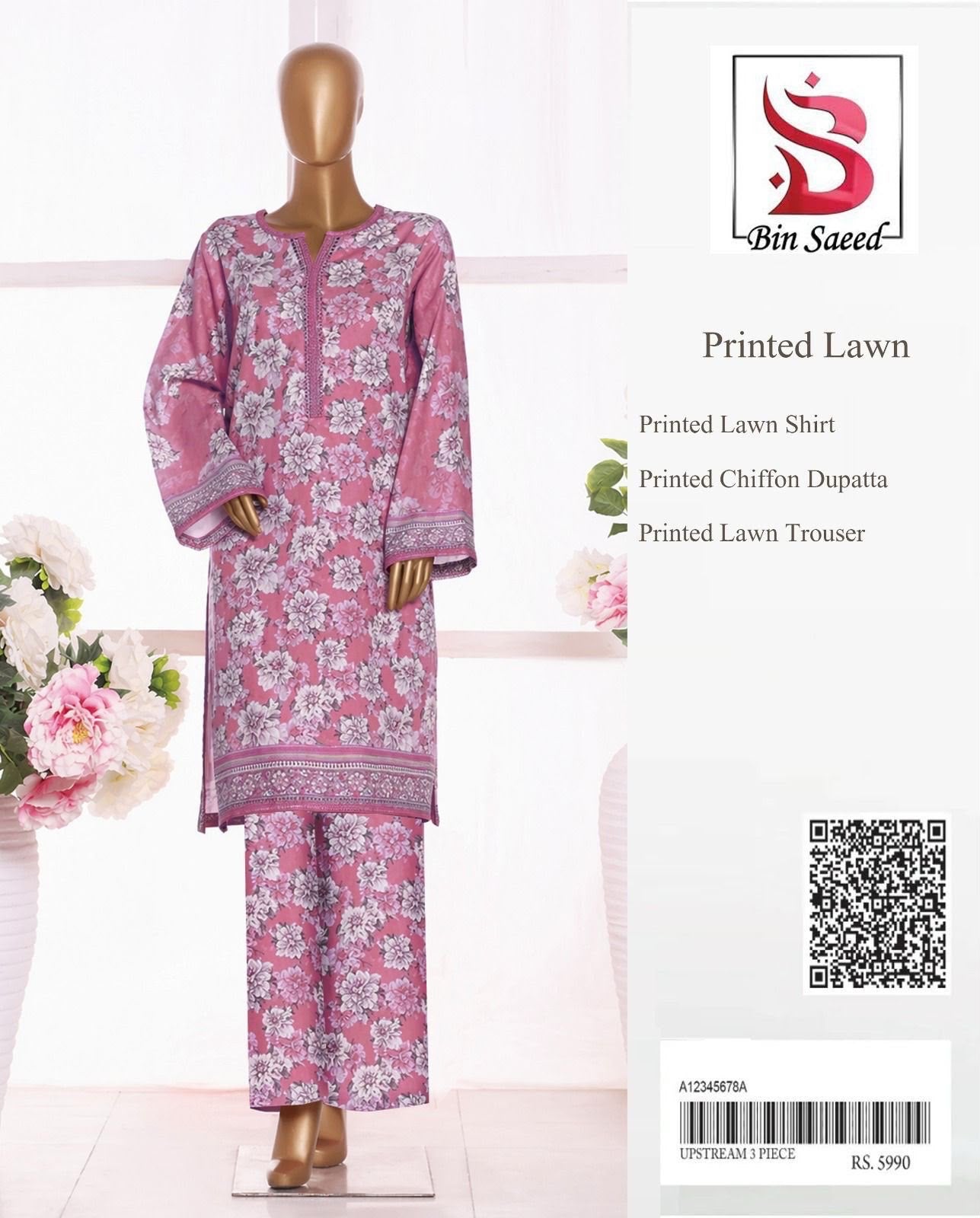 Bin Saeed 2pc Summer Lawn