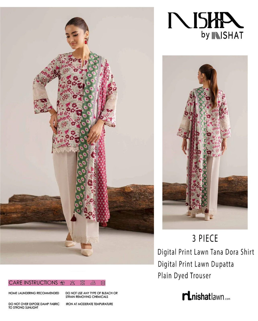 Nishat 3pc Printed Lawn